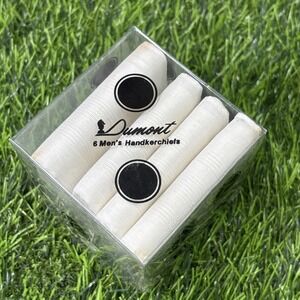Vintage Dumont Men's Handkerchiefs Original Box White Cotton Hankies Set Read